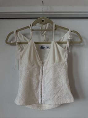 Tiger Mist Ivory Lace Camisole with Front Hook Detail